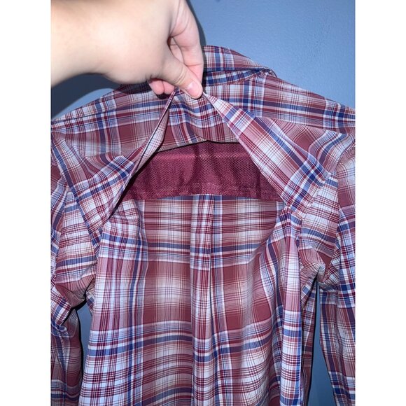 Women’s Duluth Trading Co Lightweight Maroon Plaid Vented ButtonUp Sz XS Outdoor - Picture 6 of 6